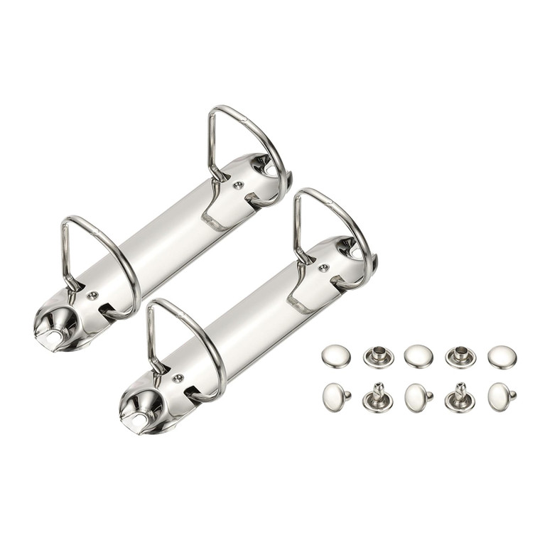 PATIKIL B7 2 Hole Ring Binder Mechanisms, 2 Set 1.38" D Ring Replacement Binder Planner Loose Leaf Binding Spines for Organizers DIY Fill Paper Stora