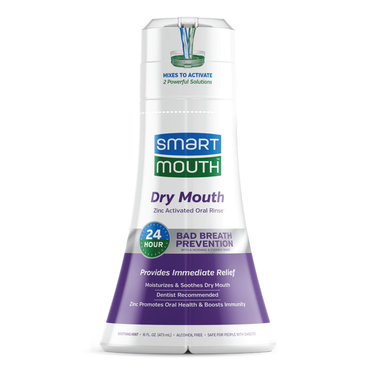 SmartMouth Activated Dry Mouth Mouthwash, Dry Mouth and Bad Breath Relief, Mint, 16 fl oz, 1 Pack
