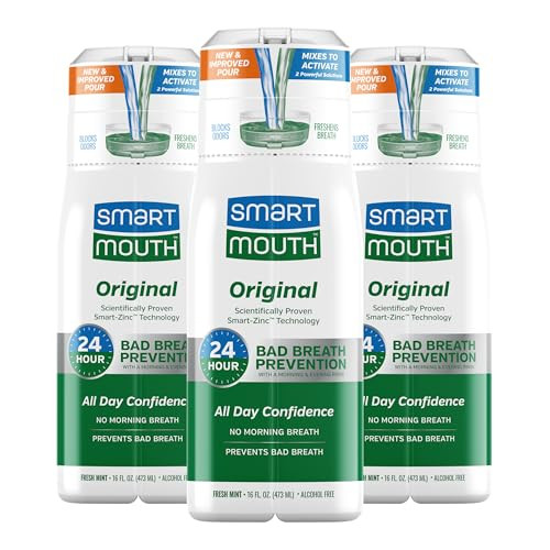 SmartMouth Original Activated Mouthwash - Adult Mouthwash for Fresh Breath - Oral Rinse for 24-Hour Bad Breath Relief with Twice Daily Use - Fresh Mi