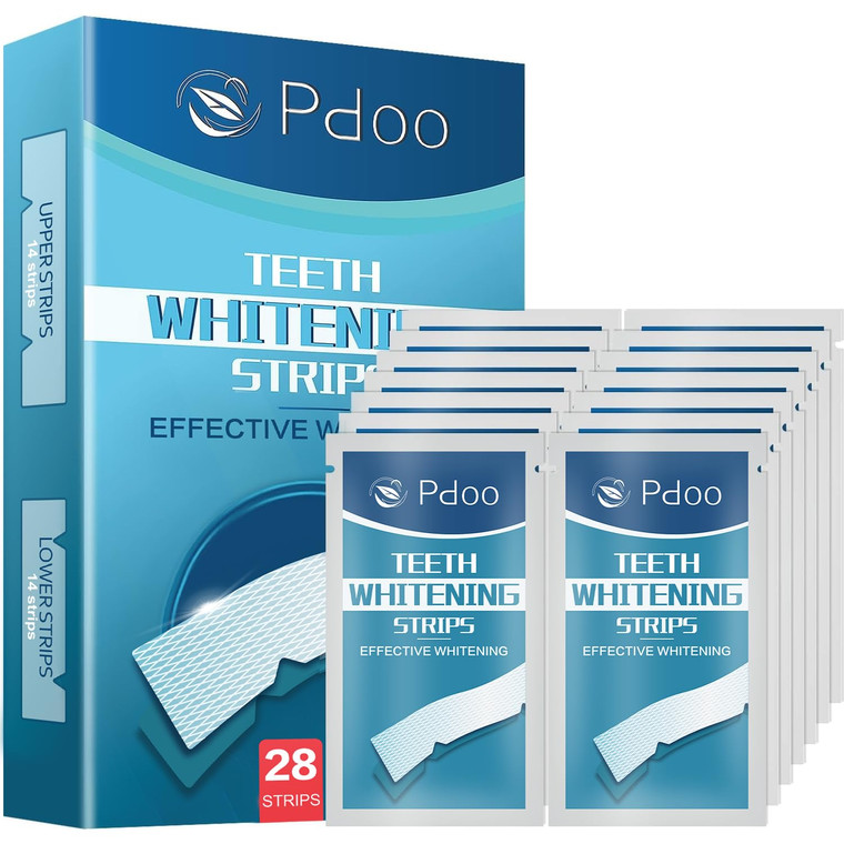 Teeth Whitening Strip 14 Treatments - Whitening Strips for Sensitive People, Fast Remove Smoking, Coffee, Wine Stains, Teeth Brightening Kit Pack of