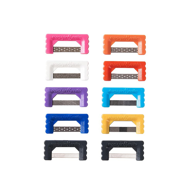 Easyinsmile Dental IPR Strip System 10PCS Orthodontic Interproximal Reduction Enamel Kits (B/Multi-Color)