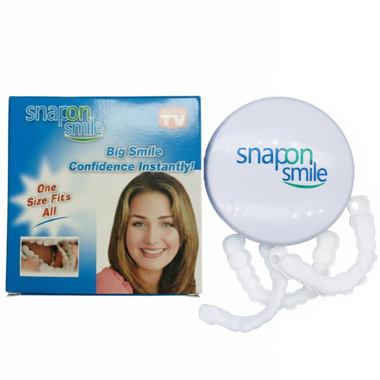 Snap-On Veneers Teeth for Women and Men, Natural Tooth Replacement Kit, Comfortable Reusable Dental Cover for Instant Confident Smile, Top and Bottom