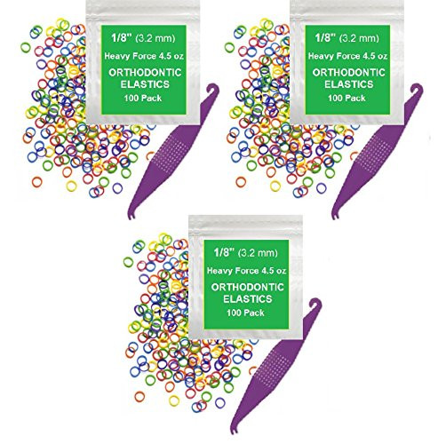 Orthodontic Rubber Bands for Braces - Premium Quality Elastic Teeth Rubber Bands for Braces, Fix Tooth Gaps, Dreadlocks, Includes Free Elastic Placer