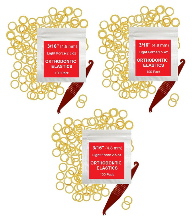 Orthodontic Rubber Bands for Braces - Premium Quality Elastic Teeth Rubber Bands for Braces, Fix Tooth Gaps, Dreadlocks, Includes Free Elastic Placer