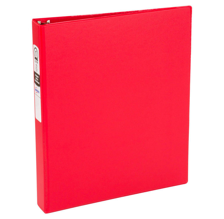 Avery Standard 3 Ring Binders, 1" Round Rings, 175-Sheet Capacity, 1.4 Inch Wide Spine, Red Binders, Ideal for Lightweight Organization and Occasiona