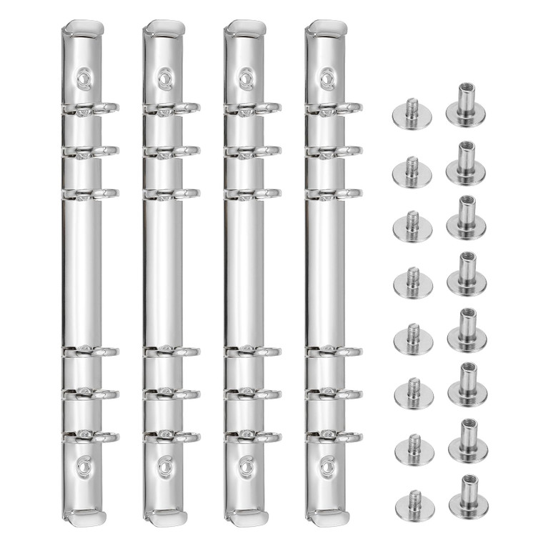 PATIKIL 6 Holes Ring Binder, A5 Notebook 20mm Book Binding Kits Planner Maker Binder Ring Clip Mechanisms with Screw for Journal Bill Paper, Silver,