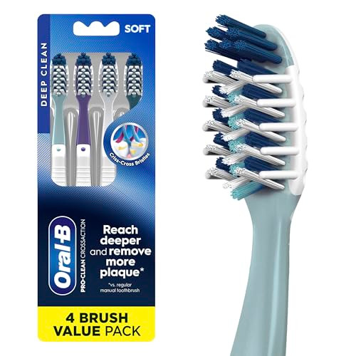 Oral-B CrossAction All In One Toothbrush, Soft, Deep Plaque Removal, 4 count