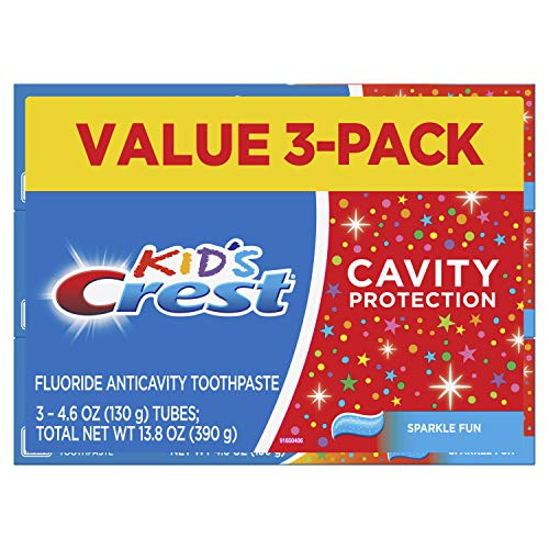 Crest Kid's Cavity Protection Toothpaste, Crest Kids Toothpaste, For Children And Toddlers 2+, Sparkle Fun, 4.6 Oz (Pack of 3), Toothpaste For Kids,