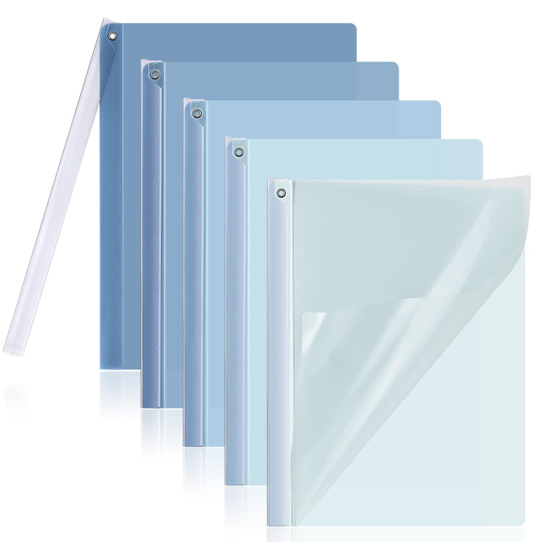 BAYTORY 5Pcs Clear Report Covers with Swing Clip, Plastic Folders for A4 and Letter Size Paper, Clear Front Presentation Binder for School Business,