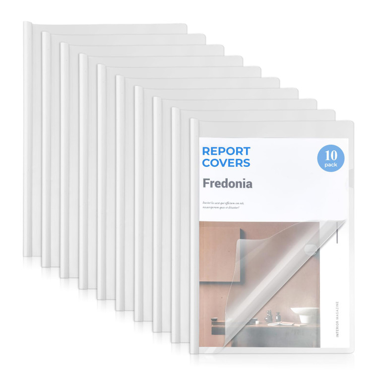 M&G 10 Pack Report Covers with Sliding Bar, 5mm Clear Report Folder for A4 and Letter Size Paper,35 Sheet Presentation Folders, 8.7X 12.2inch