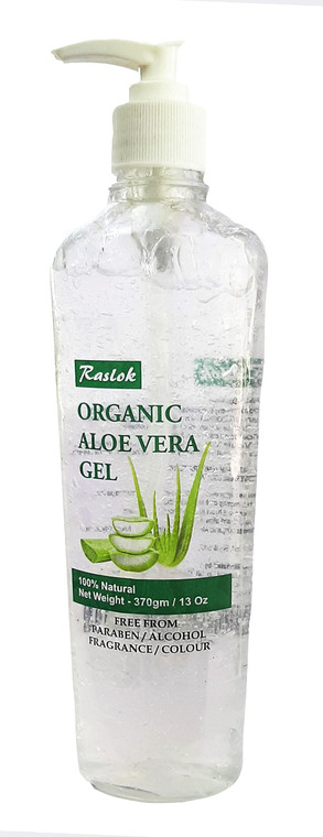 Raslok Aloe Vera Gel | Pure & Natural Aloe Gel | For Moisturizing Face Skin & Hair Care | Durable Moisturizing Hydrating Soothing Non-Sticky - 13 oz