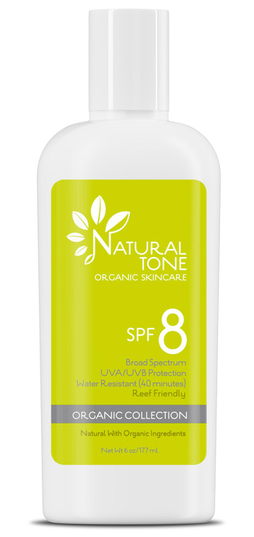 SPF8 Broad Spectrum Natural Sun screen, Soothing and Hydrating Mineral Sunscreen, Vegan, Paraben-Free Sunblock, Water-Resistant Sunscreen for Face an