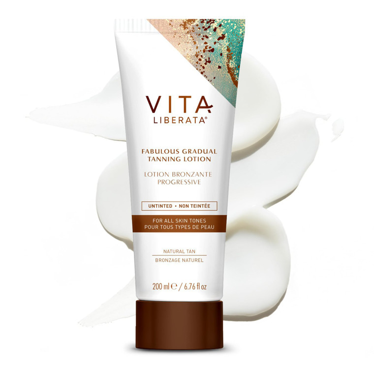 VITA LIBERATA Fabulous Gradual Tanning Lotion - Buildable Formula, Sun-Kissed Tan, Untinted For Minimal Transfer, Lasting Finish, Formulated with Hya