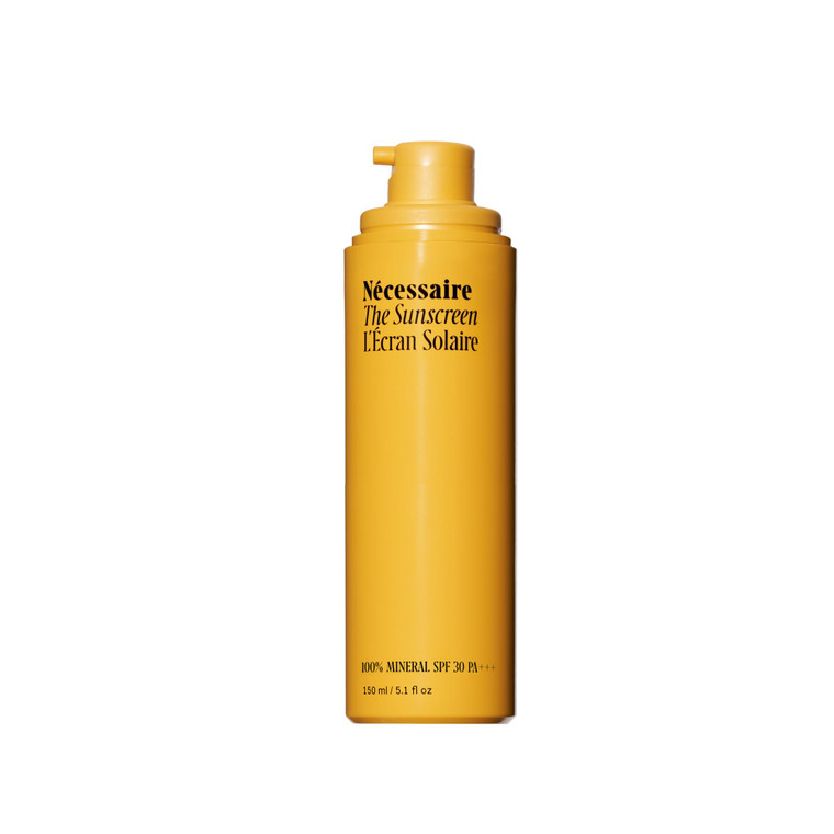 Nécessaire The Mineral Sunscreen SPF 30 PA+++. For The Body. Broad Spectrum. Zinc Oxide, Hyaluronic Acid, Niacinamide. Hydrate. Protect Against Sun D