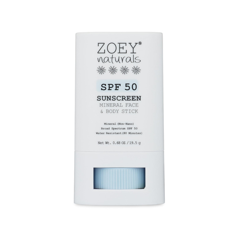 Zoey Naturals SPF 50 Mineral Sunscreen Stick for Babies & Kids - Safe Sunblock Moisturizer for Body & Face - with Rose Hips Oil, Zinc Oxide, Cruelty