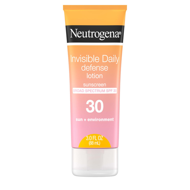 Neutrogena Invisible Daily Defense Sunscreen Lotion, Broad Spectrum SPF 30, Oxybenzone-Free & Water-Resistant, Sun & Environmental Aggressor Protecti