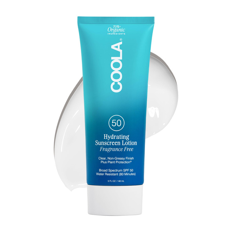 COOLA Organic Sunscreen SPF 50 Sunblock Body Lotion, Dermatologist Tested Skin Care for Daily Protection, Vegan and Gluten Free, Fragrance Free, 5 Fl