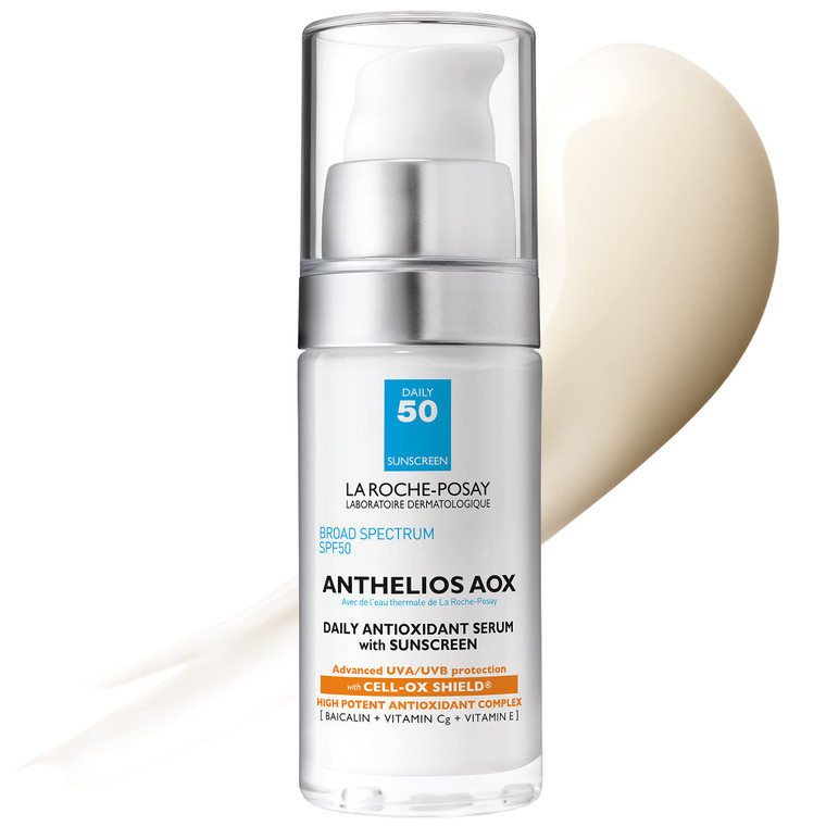 La Roche-Posay Anthelios AOX Daily Antioxidant Serum with SPF, Face Moisturizer with Sunscreen and Vitamin C & E, Oil Free Face Sunscreen for Sensiti