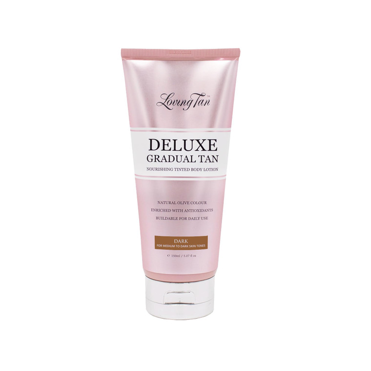 Loving Tan Deluxe Gradual Tan Lotion, Dark- Natural Looking Self Tanner, Professional Strength Sunless Tanner, 7+ Self Tanning Applications per Bottl