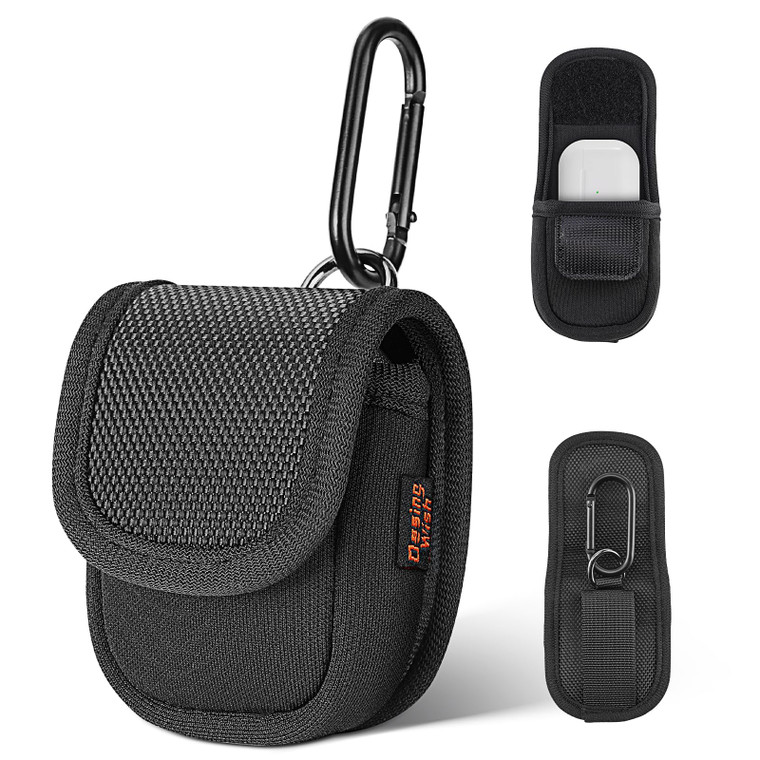 Desing Wish Mini Pouch for Earbuds Case Bag, Flip-Cover Design Mini Backpack Keychain Pouch Small Bag for Ear Buds Compatible with AirPods 1/2/3/4 Ai