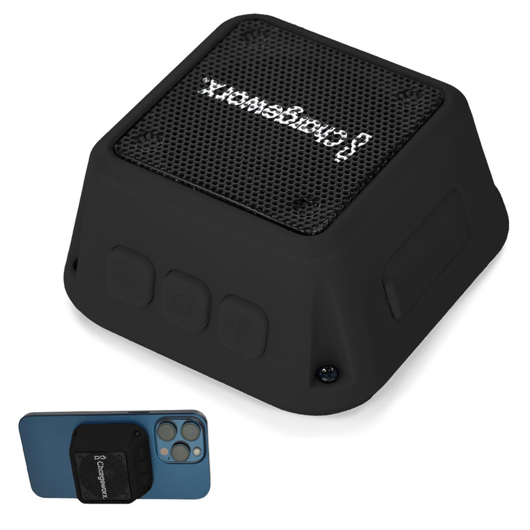 CHARGEWORX Magnetic Bluetooth Speaker and Phone Stand, Portable Mini Speaker, USB-C Rechargeable Wireless Device for High-Fidelity Audio, Compatible
