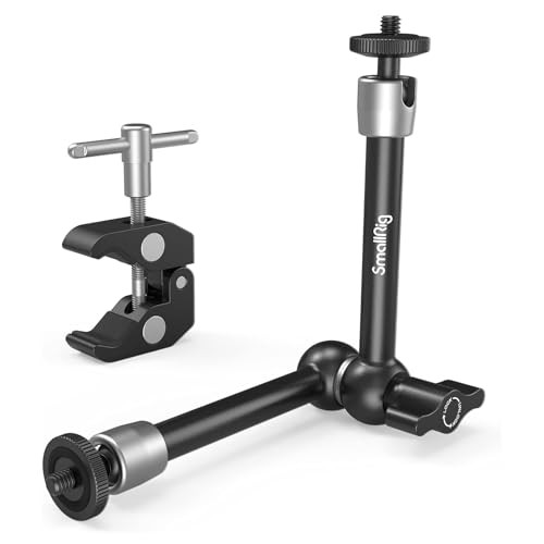 SMALLRIG Clamp w/ 1/4" and 3/8" Thread and 9.8 Inches Adjustable Friction Power Articulating Magic Arm with 1/4" Thread Screw for LCD Monitor/LED Lig