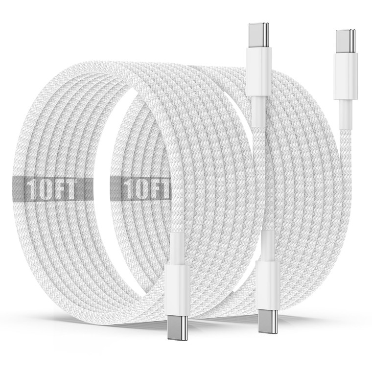 USB C to C Charging Cable 10ft, 60W Fast Type C to C Charger Cord Long for Apple iPhone 17 Pro Max/17 Air/16 Pro Max/15 Plus, MacBook Pro 2021/2020/2