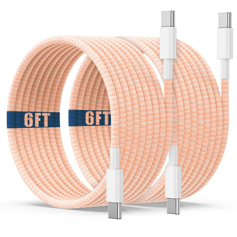 USB C to C Charging Cable 6ft, 60W Fast Type C to C Charger Cord Long for Apple iPhone 17 Pro Max/17 Air/16 Pro Max/15 Plus, MacBook Pro 2021/2020/20