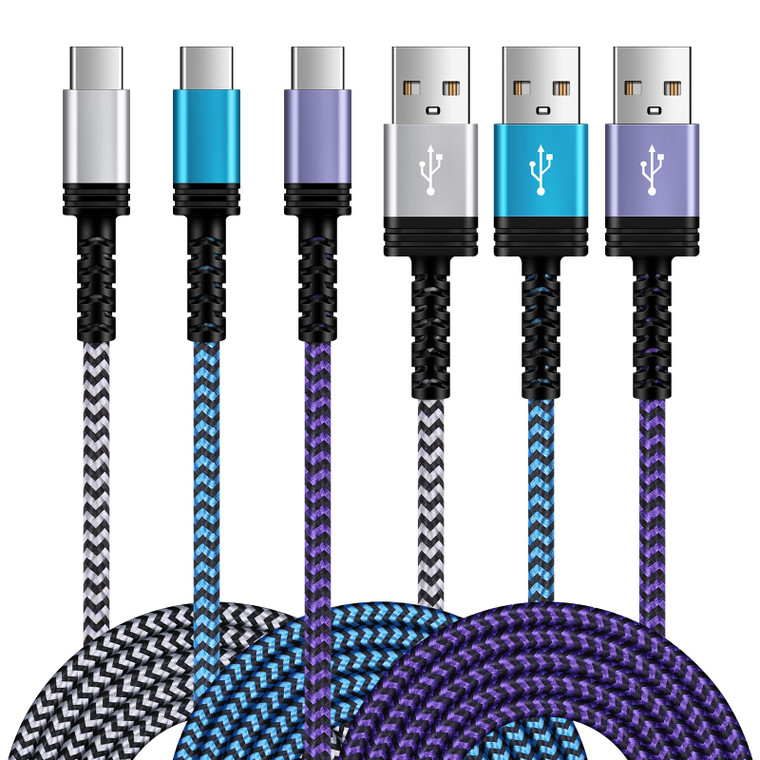 10FT/3Pack USB C Cable, 3.1A USB C to USB A Fast Charger Cord for iPhone 17 16 15 15Pro 15 Pro Max,USB Type C Charging Cable for Samsung Galaxy S25 U