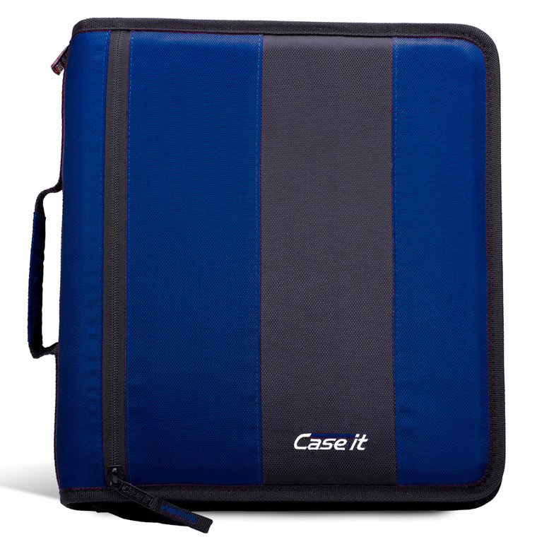 Case-it Classic Zipper Binder | 2-Inch O-Rings, 350 Sheet Capacity, Multiple Storage Pockets & Shoulder Strap | School & Office Organizer | D-251 Mid