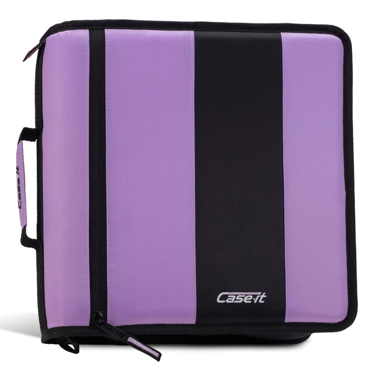 Case-it Classic Zipper Binder | 2-Inch O-Rings, 350 Sheet Capacity, Multiple Storage Pockets & Shoulder Strap | School & Office Organizer | D-251 Lav
