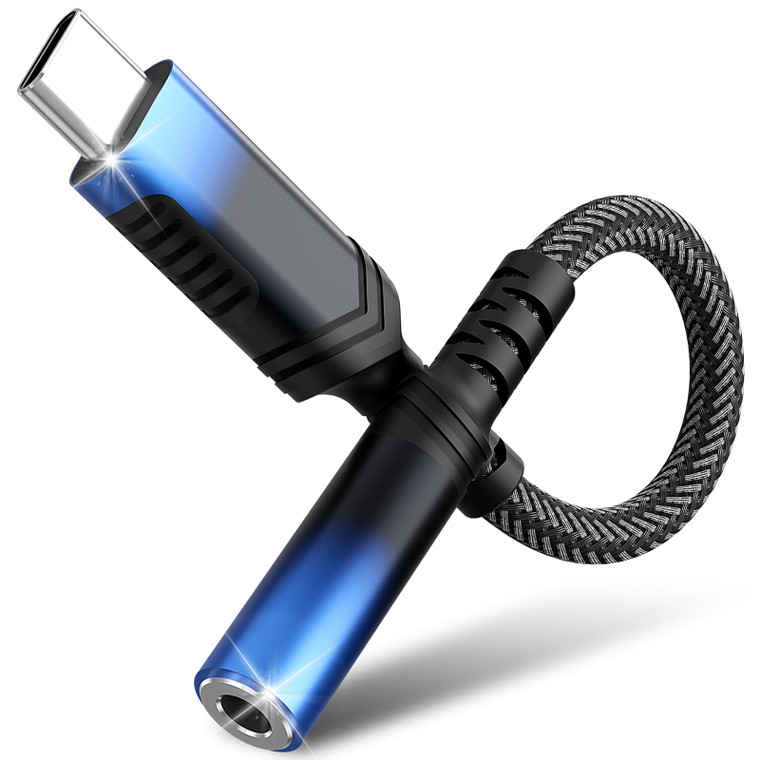 USB Type C to 3.5mm Female Headphones Jack Adapter for iPhone 17 Air 16 15 Pro Max Plus/iPad, USB C to Aux Audio Dongle Cable for Samsung S25 Ultra S