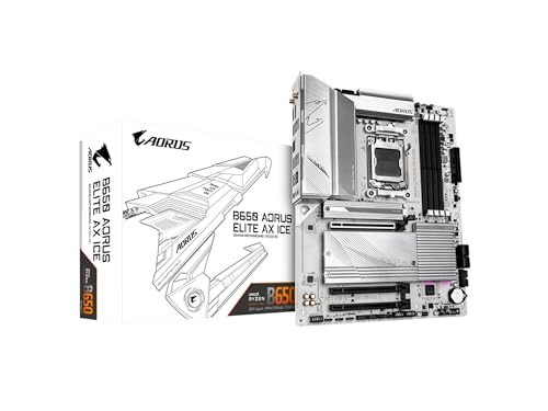 GIGABYTE B650 AORUS Elite AX ICE (AM5/ LGA 1718/ AMD/ B650/ ATX/ 5-Year Warranty/ DDR5/ Triple M.2/ PCIe 5.0/ USB 3.2 Gen2X2 Type-C/WiFi 6E/ 2.5GbE L