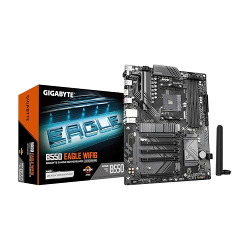 GIGABYTE B550 Eagle WIFI6 AMD AM4 ATX Motherboard, Supports Ryzen 5000/4000/3000 Processors, DDR4, 10+3 Power Phase, 2X M.2, PCIe 4.0, USB-C, WIFI6,