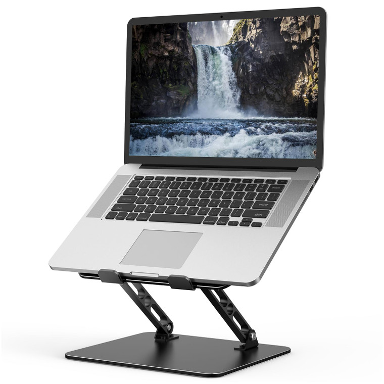 Gogoonike Adjustable Laptop Stand for Desk, Metal Foldable Laptop Riser Holder, Portable Desktop Book Stands, Ventilated Cooling Computer Notebook St