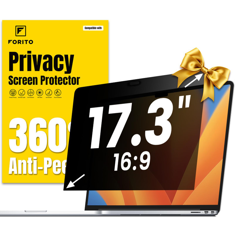 F FORITO 17.3 Inch 16:9 360° Laptop Privacy Screen Protector, Anti Peeping and Anti Glare Laptop Privacy Shield, Reduce Eye Strain & Eye Protection