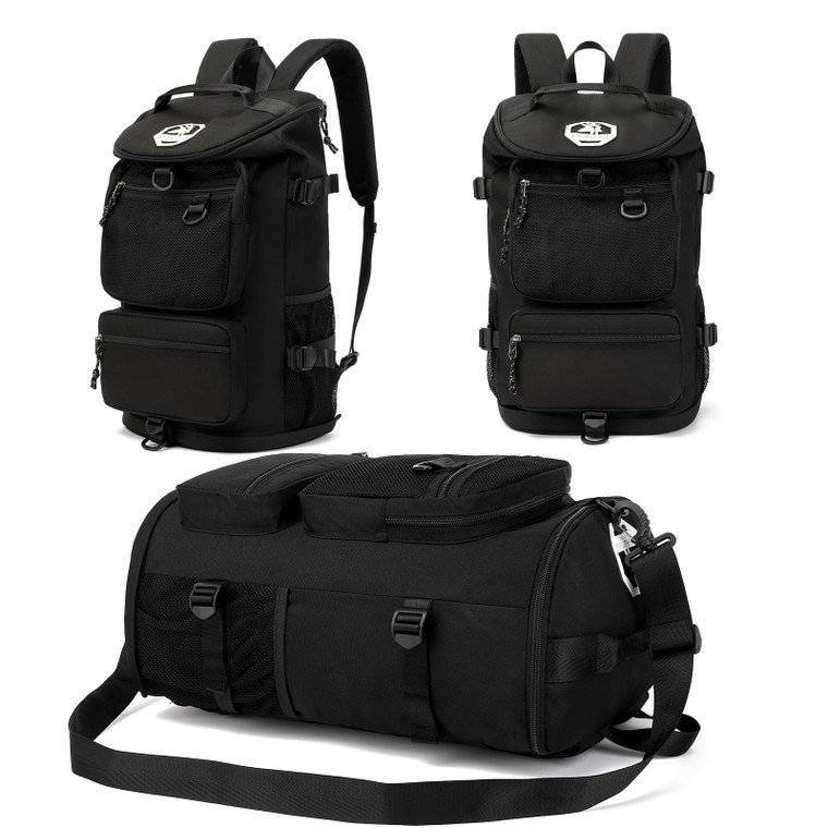 Solid color gym duffel bag backpack, wrestling bag,with shoe compartment, 4 kinds of back method waterproof travel sports walking laptop Lightweight