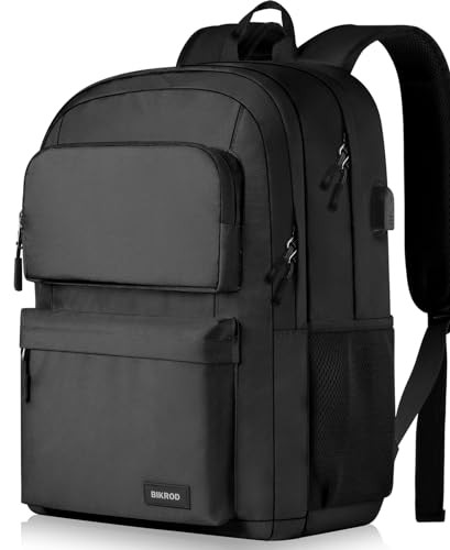 BIKROD Backpack for School Teen Boys and Girls, School Backpack for Men and Women, Large Kids Bookbag with USB Charging Port Fit 15.6 Inch Laptop/Not