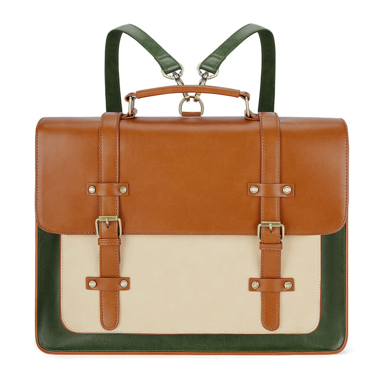 ECOSUSI Laptop Bag for Women Vegan Leather Messenger Purse Fashion Briefcase Backpack 15.6 inch Computer Satchel Handbag