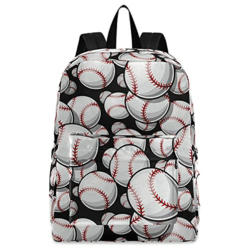 ZzWwR Baseball Softball Graphics Casual Polyester Computer Backpack Large Daypack for Business Sport Travel School Bookbags
