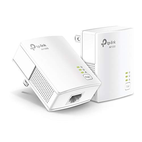 TP-Link AV1000 Powerline Ethernet Adapter KIT - Gigabit Port, Plug Pair &Play, Ethernet Over Power, Nano Size, Power Saving Mode, Network Adapter, Fr