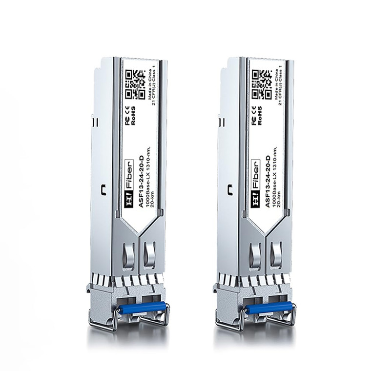 H!Fiber 1.25G Single Mode SFP LC Module, 1000Base-LX/LH Fiber Transceiver for Cisco GLC-LH-SMD, Meraki, Ubiquit UniFi, TP-Link, Fortinet, Intel, Netg