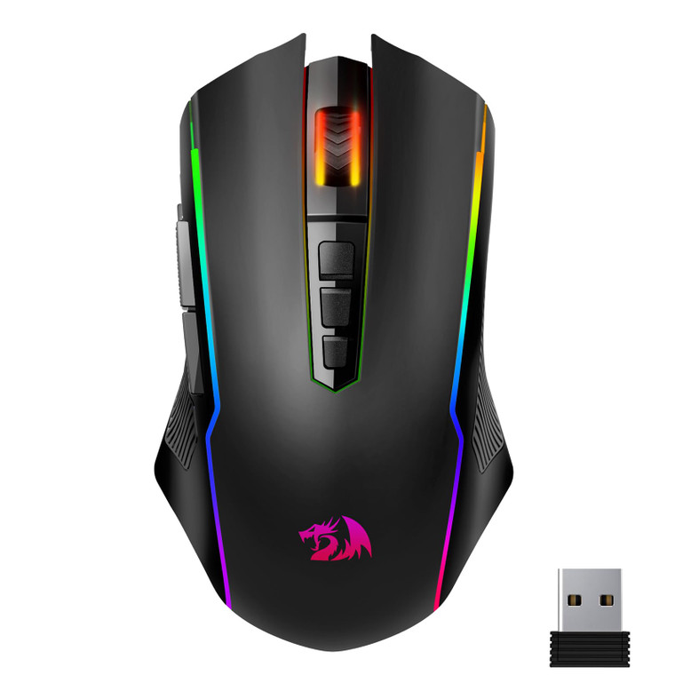 Redragon Wireless Gaming Mouse, Tri-Mode 2.4G/USB-C/Bluetooth Mouse Gaming, 12000 DPI, RGB Backlit, Fully Programmable, Rechargeable Wireless Compute