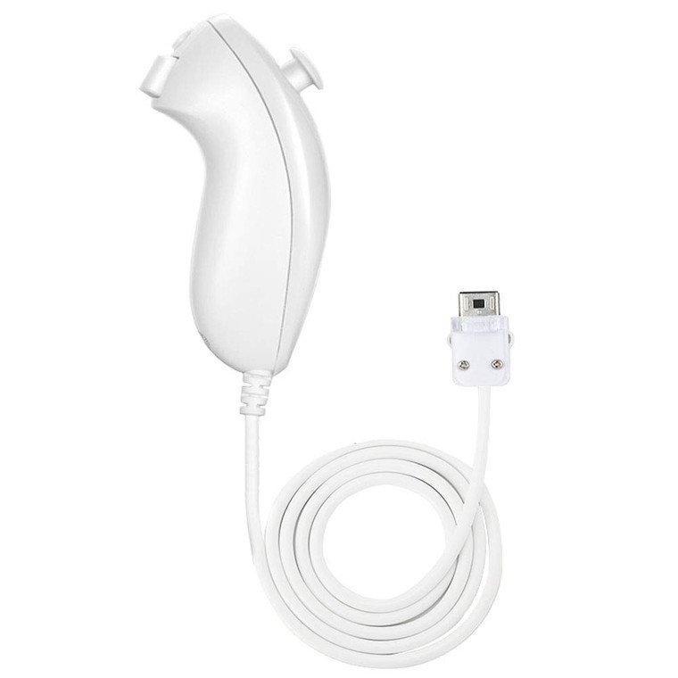 NC Nunchuck Controller Joystick Gamepad Replacement for wii Nunchuck Controller, Compatible with Nintendo Wii & Wii U Video Game Gamepads (White 1PCS