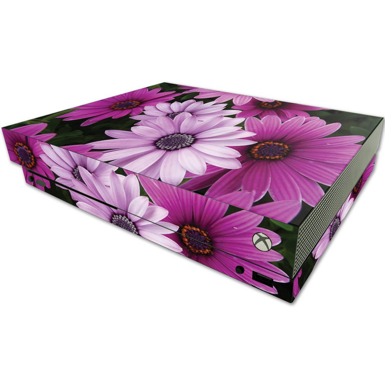 MightySkins Skin Compatible with Microsoft One X Console Only - Purple Flowers | Protective, Durable, and Unique Vinyl Decal wrap Cover | Easy to App