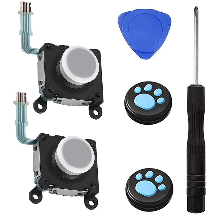 VOBRAMY 2-Pack Replacement Joystick Button 3D Rocker Analog ThumbStick Replacement for Sony PSV 2000 PS Vita 2000 2001 White