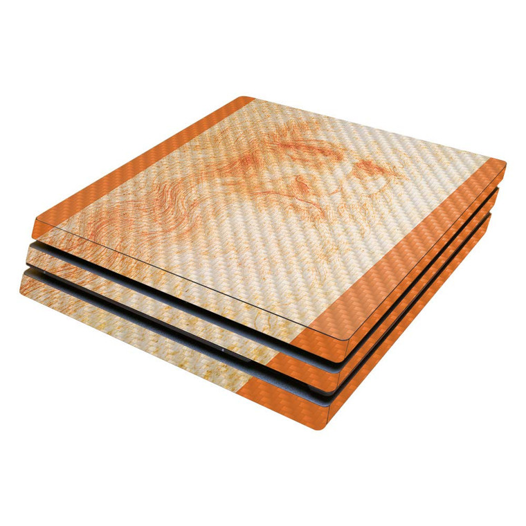 MightySkins Carbon Fiber Skin for Sony PS4 Pro Console - Red Chalk Man Portrait | Protective, Durable Textured Carbon Fiber Finish | Easy to Apply, R