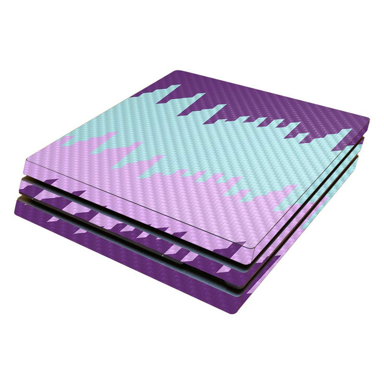 MightySkins Carbon Fiber Skin for Sony PS4 Pro Console - Crazy Rectangles | Protective, Durable Textured Carbon Fiber Finish | Easy to Apply, Remove,