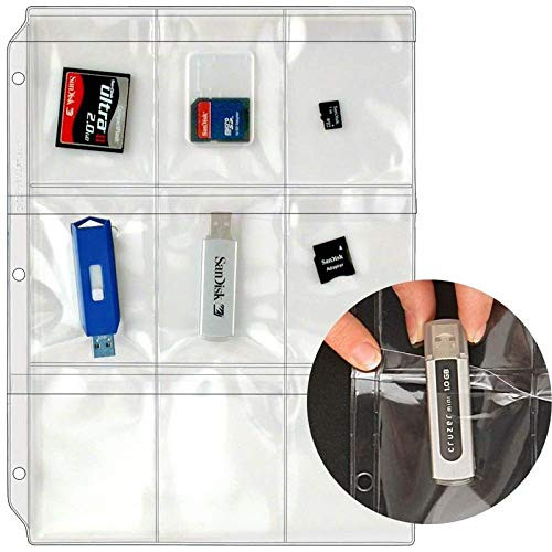 StoreSMART - Plastic Pages - Memory (SD) Cards and Flash Drives - Top Load with Flaps - for 3-Ring Binders - 5-Pack - RMSTWPF-MEMRY-5