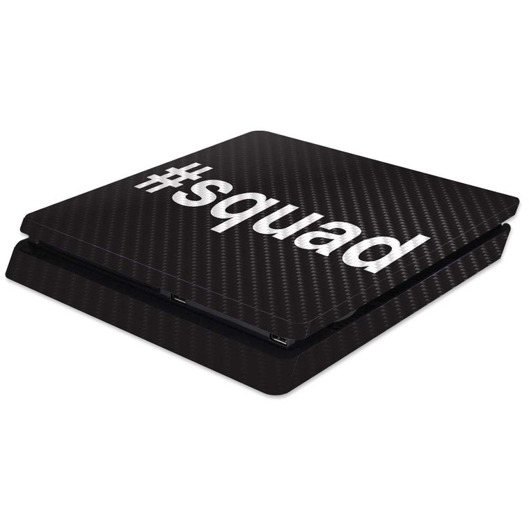 MightySkins Carbon Fiber Skin for Sony PS4 Slim Console - Squad | Protective, Durable Textured Carbon Fiber Finish | Easy to Apply, Remove, and Chang